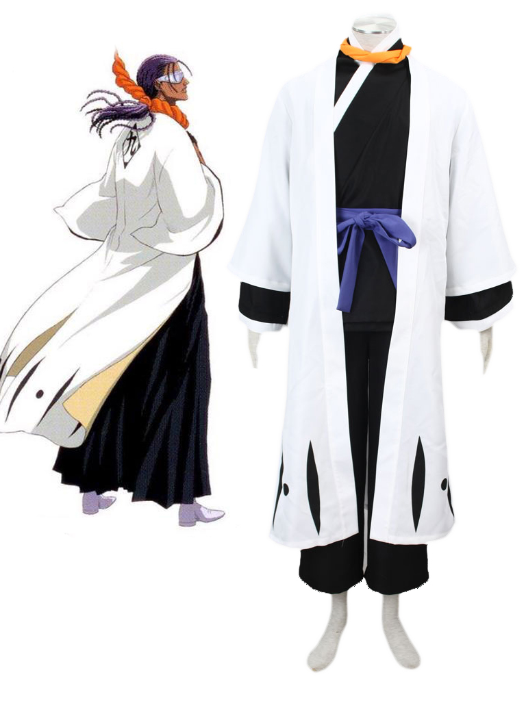 Bleach Gotei Thirteen Kaname Tosen Captain of the 9th Division Soul Reaper Kimono Cosplay Costumes